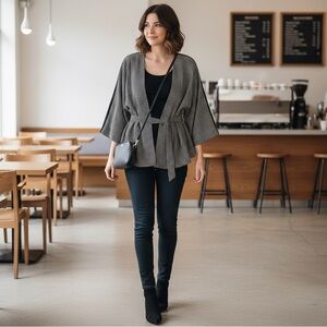 Chico's Black and White Kimono Cardigan Brand new